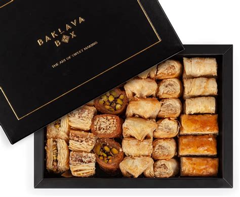 Assorted Baklava Gift Box Black Authentic Traditional Arabic Baklawa