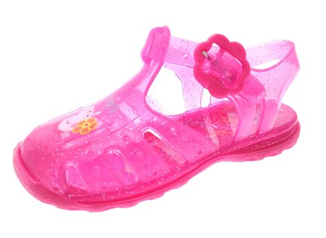 Girls Pink Glitter Peppa Pig Jelly Sandals Beach Jellies Kids Shoes