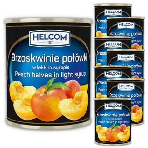 Brzoskwinie połówki w lekkim syropie Helcom 850 ml 14102140704 Allegro pl