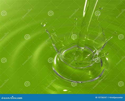 Pouring Water Creating Ripples And Splashing Stock Illustration