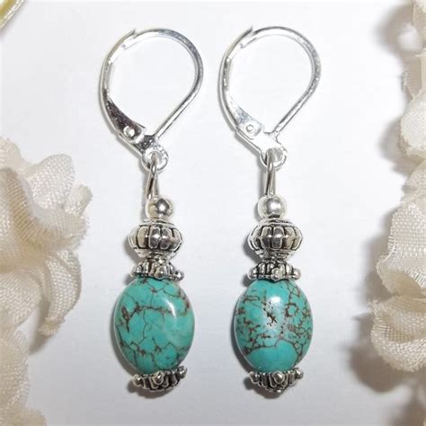 Wvluckygirl Jewelry Turquoise Blue Silver Beaded Earrings Set 5433