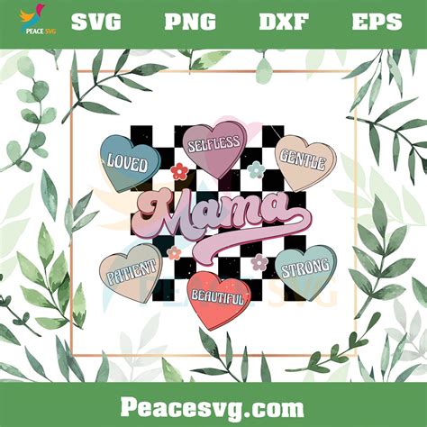 Floral Mama Candy Heart Svg For Cricut Sublimation Files Peacesvg