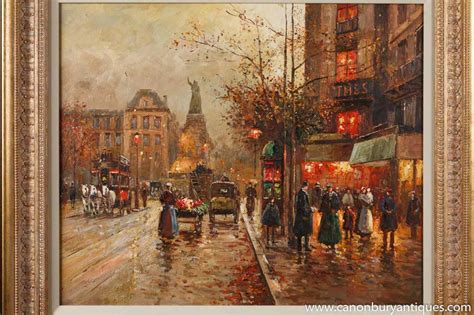 French Impressionist Oil Painting Paris Street Scene 1880s Parisian