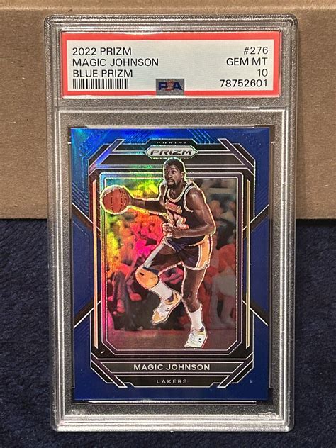 PSA 10 2022 Panini Prizm Magic Johnson Blue Prizm D 199 GEM MINT