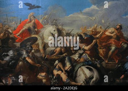 The Battle of Gaugamela, 331 BC, between Alexander the Great (centre ...