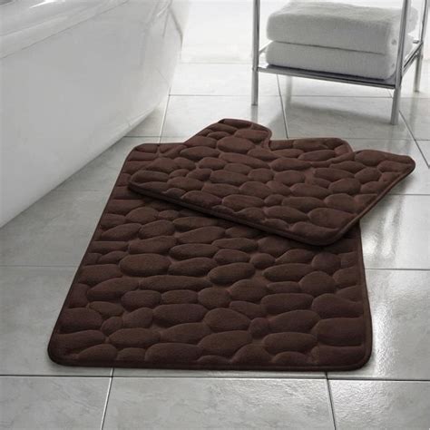 Lot De 2 Tapis De Bain En Mousse À Mémoire De Forme Antidérapants