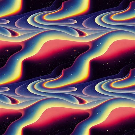 Premium Photo | Psychedelic trippy retro cosmic seamless pattern ...