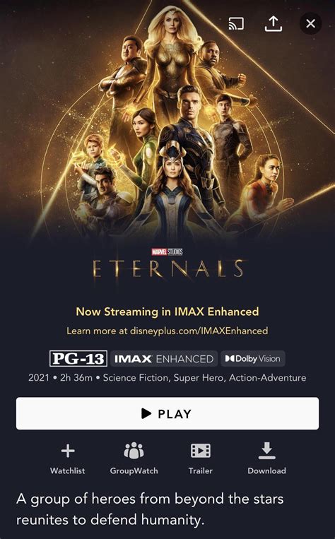 Marvel Studios’ ETERNALS is now streaming on Disney Plus in IMAX ...