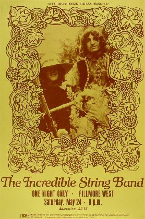 The Incredible String Band Vintage Concert Poster from Fillmore West ...