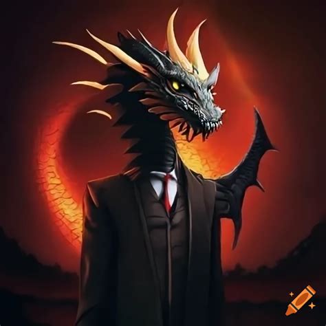 Illustration Of A Dragon Wearing A Suit On Craiyon