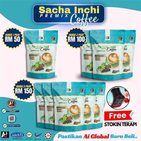 Free Stokin Terapi Kopi Sacha Inchi Perisa Original By AI GLOBAL