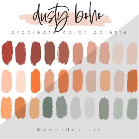 Light Boho Procreate Color Palette 30 Color Swatches Ipad Etsy