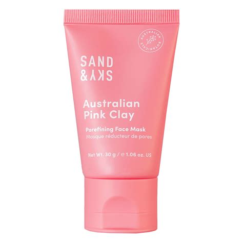 Sand And Sky Australian Pink Clay Porefining Face Mask Travel Size 30 G