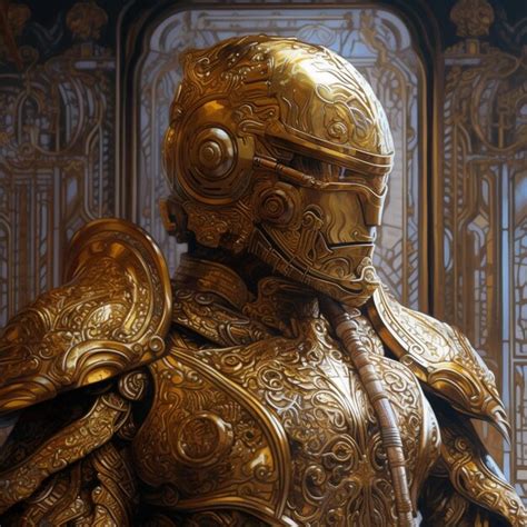 Premium Ai Image A Close Up Of A Gold Statue Of A Knight In Armor