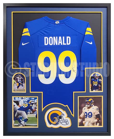 Aaron Donald Autographed Framed Rams Blue Jersey - The Stadium Studio