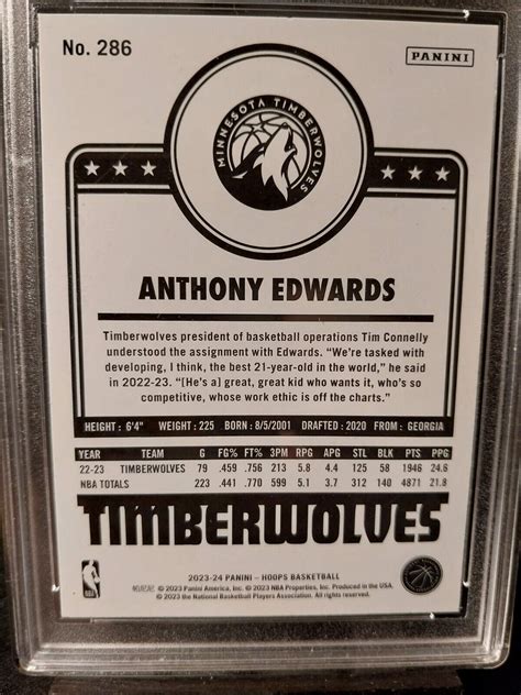 2023 24 Panini NBA Hoops Hoops Tribute Winter 286 Anthony Edwards