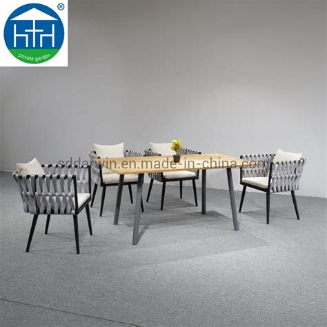 Patio Outdoor Furniture Dining Set Rope Weaving Table And Chair China