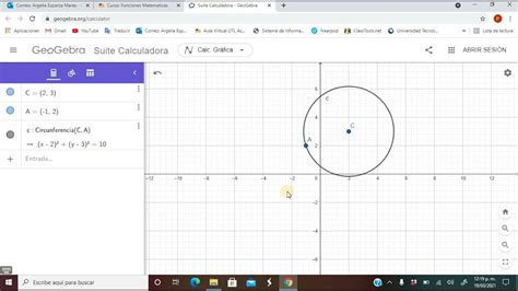 Geogebra Como Graficar Una Circunferencia Youtube