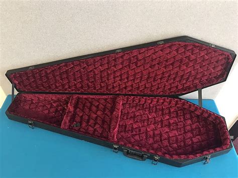 Coffin Cases Model B 195 Bass Guitar Case Black W Red Reverb