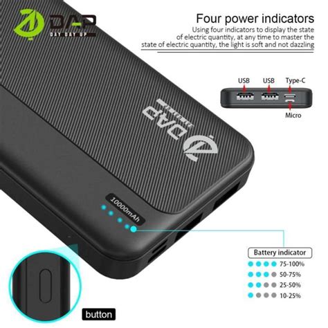 Promo PowerBank DAP 10 000mah D P110 2 4A Dual Input Port Type C