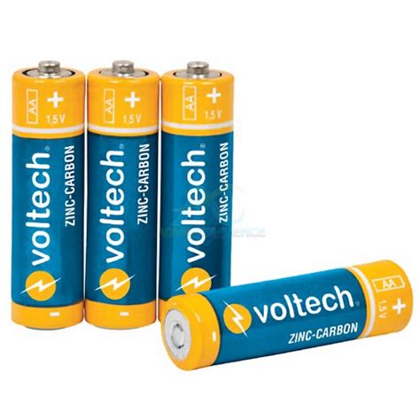 PILA ZINC CARBON TAMAÑO AA BLISTER CON 4 PZAS VOLTECH