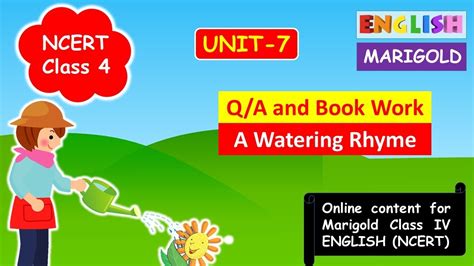 A Watering Rhyme Question Answers And Book Work CBSE Class 4 English