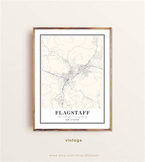 Flagstaff Arizona Map, Flagstaff AZ Map, Flagstaff City Map, Flagstaff Print, Flagstaff Poster ...