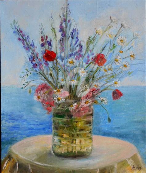 Bouquet De Fleurs Des Champs Peinture Par Antonia Ney Artmajeur