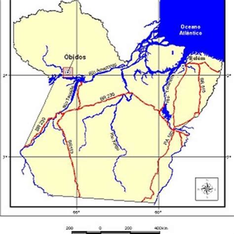 Mapas Apresentando A O Estado Do Pará 1 Cm 170 Km E B Os