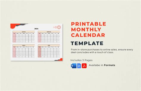 Calendar in Google Docs - FREE Template Download | Template.net