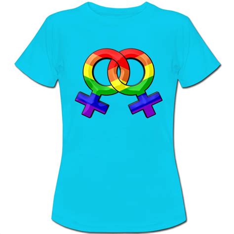 Female Symbol Linked Lesbian Pride Rainbow Womens Ladies T Shirt Ebay