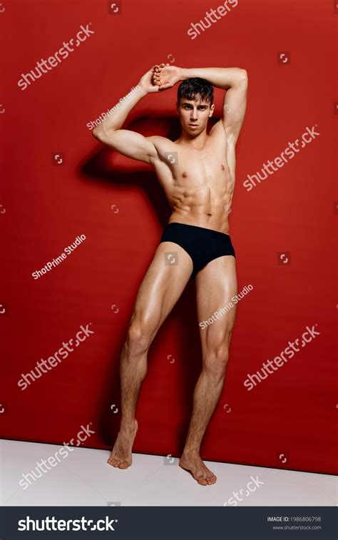 Bodybuilder Naked Torso Black Panties Holds Stock Photo Shutterstock