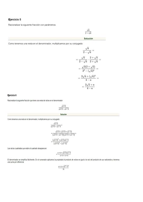 Solution Ejercicios De Racionalizaci N Studypool