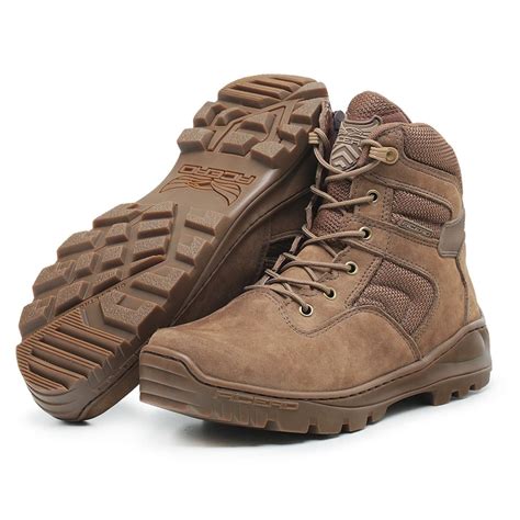 Bota Militar Zíper Extreme Cano Alto Coyote Acero Botas