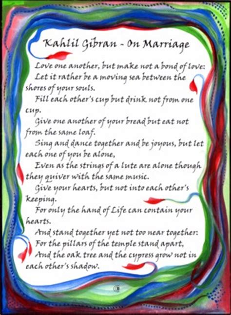 Heartful Art Online On Marriage Kahlil Gibran Poster 5x7 Heartful