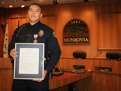 Monrovia Police Award Distinguished Service Medal To Officer | Monrovia, CA Patch