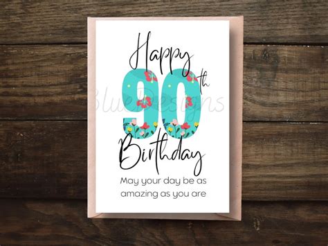 Printable Th Birthday Card Milestone Birthday Card For Grandma Or