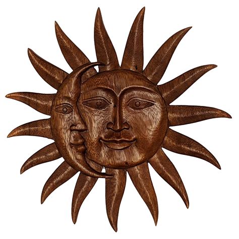 Wood Sun And Moon 12″ Mandala Global Village Imports