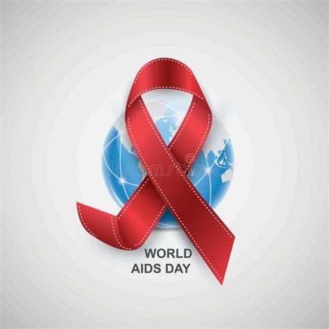 Symbolical Red Ribbons To Commemorate World Aids Day Vector Illustration Stock Vector