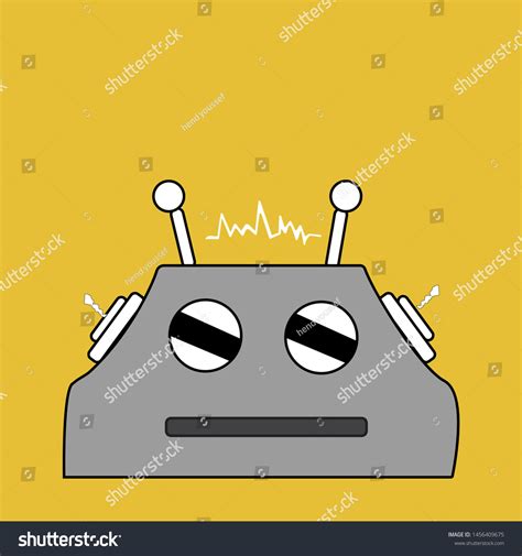 Simple Robot Face Cartoon Illustration Clipart Stock Vector Royalty