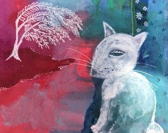 Pussy Willow Cat Art Etsy
