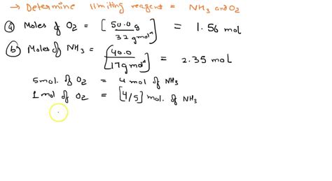 Solved Ammonia Reacts With Diatomic Oxygen To Form Nitric Oxide And Water Vapor Anh3 502 4no