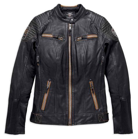 Harley Davidson® Womens Maize Vented Vintage Leather Jacket Black