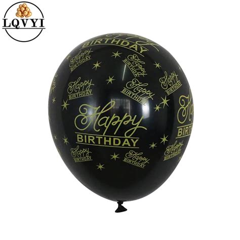 50/100pcs Black Happy Birthday balloons latex balloons birthday party ...