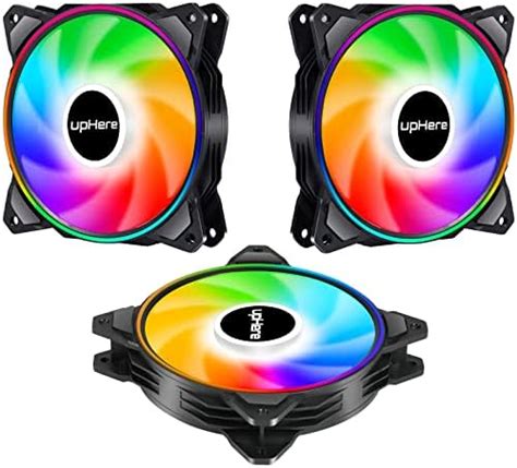 Uphere Mm Rgb Case Fan Dual Halo Rgb Led Remote Control Quiet