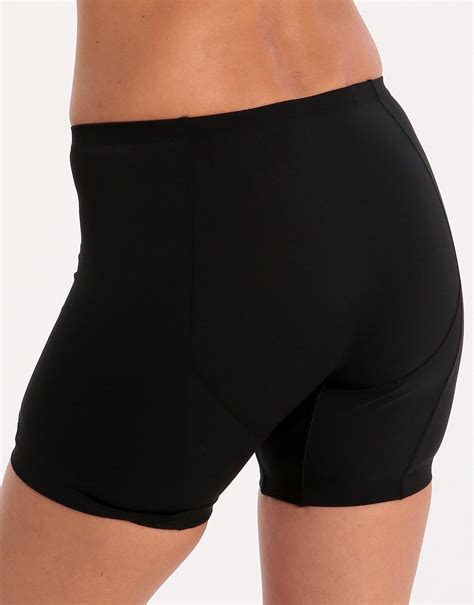 Womens Swim Shorts Long Leg Black Halocline Swimwear