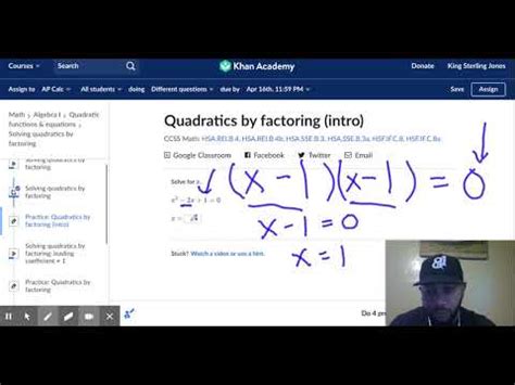 Quadratics By Factoring Intro Practice Khan Academy YouTube