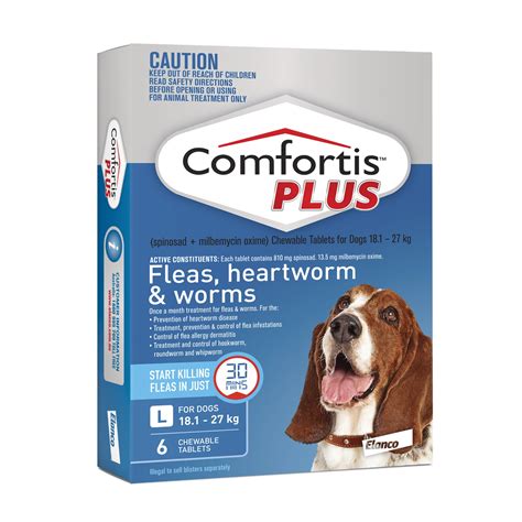 Comfortis PLUS for Dogs Kills Fleas, Worm & Heartworm - 6 Pack