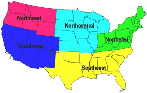 United States Map Divided Into Regions