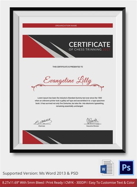 Chess Certificates 8 Word Psd Format Download Free And Premium